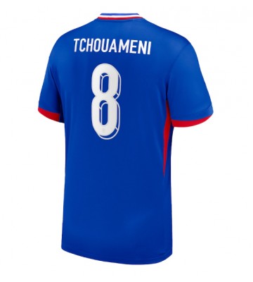 Frankrig Aurelien Tchouameni #8 Hjemmebanetrøje EM 2024 Kort ærmer